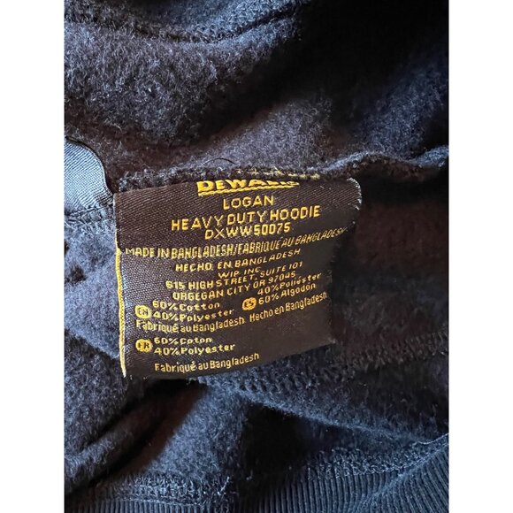 DeWalt Black Logan Heavyweight Long Sleeve Hoodie Sweatshirt Men's XXL - Picture 5 of 8